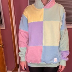 Teddy Fresh Patch-work Pullover Hoodie